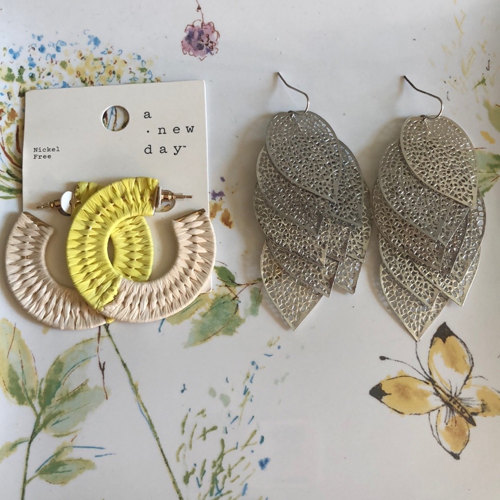 2 Set of earrings. The hoops are from Target and the dangle’s are from Torrid.